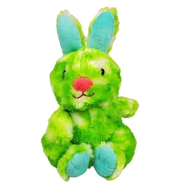 Animal Adventure Bunny Rabbit Plush Spring Easter Green White Polka Dot Furry - Picture 2 of 8